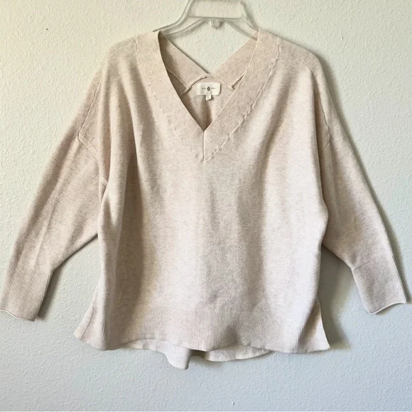 Lou & Gray Double V Cotton Sweater - Picture 3 of 10